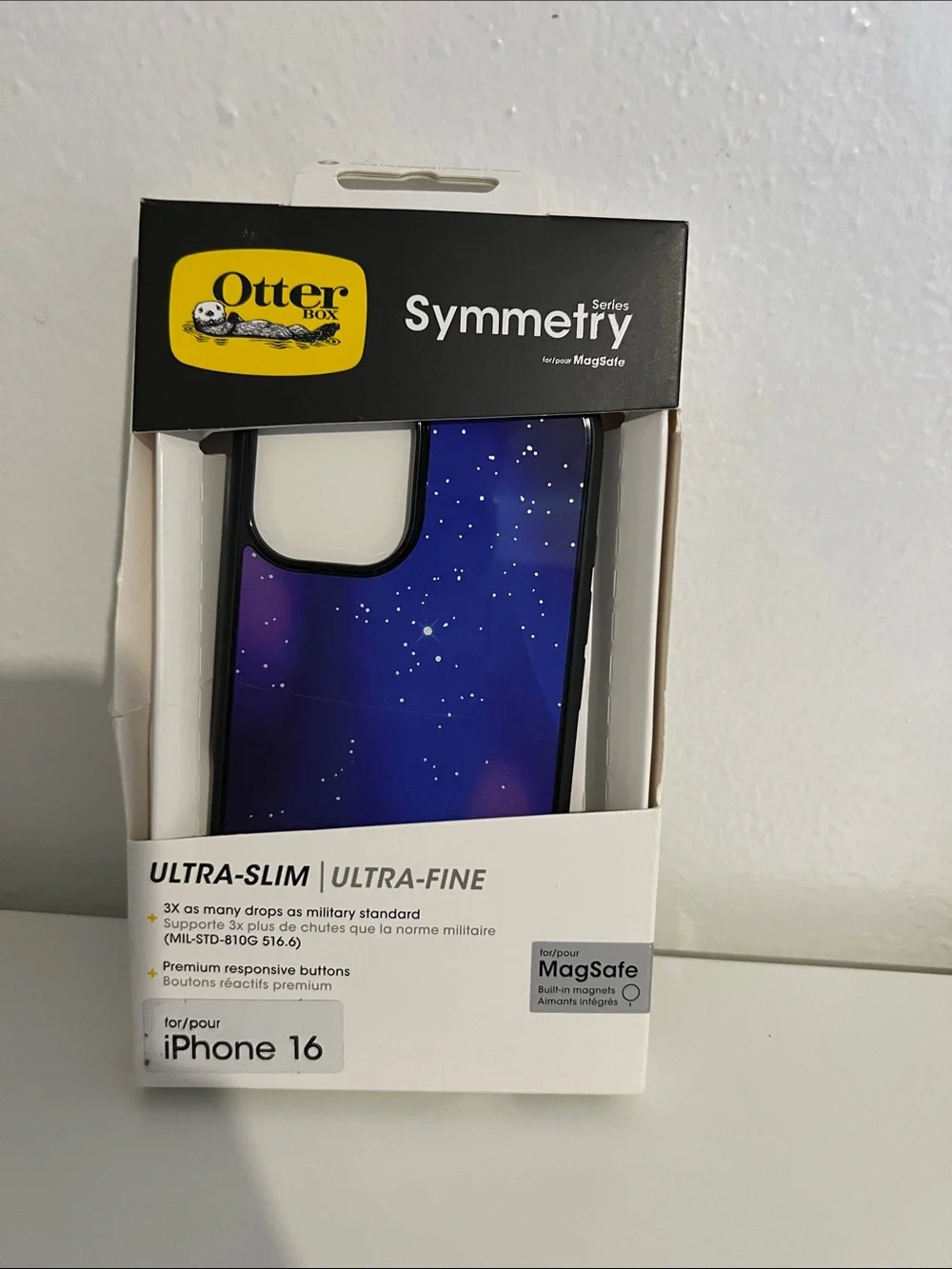 OtterBox Symmetry Series MagSafe Case for iPhone 16 - Deep Purple Galaxy